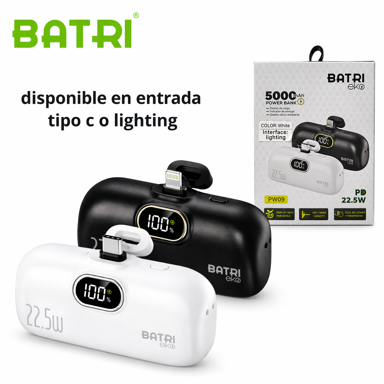 🔋✨ MINI POWER BANK DE 5000 mAh ✨🔋
