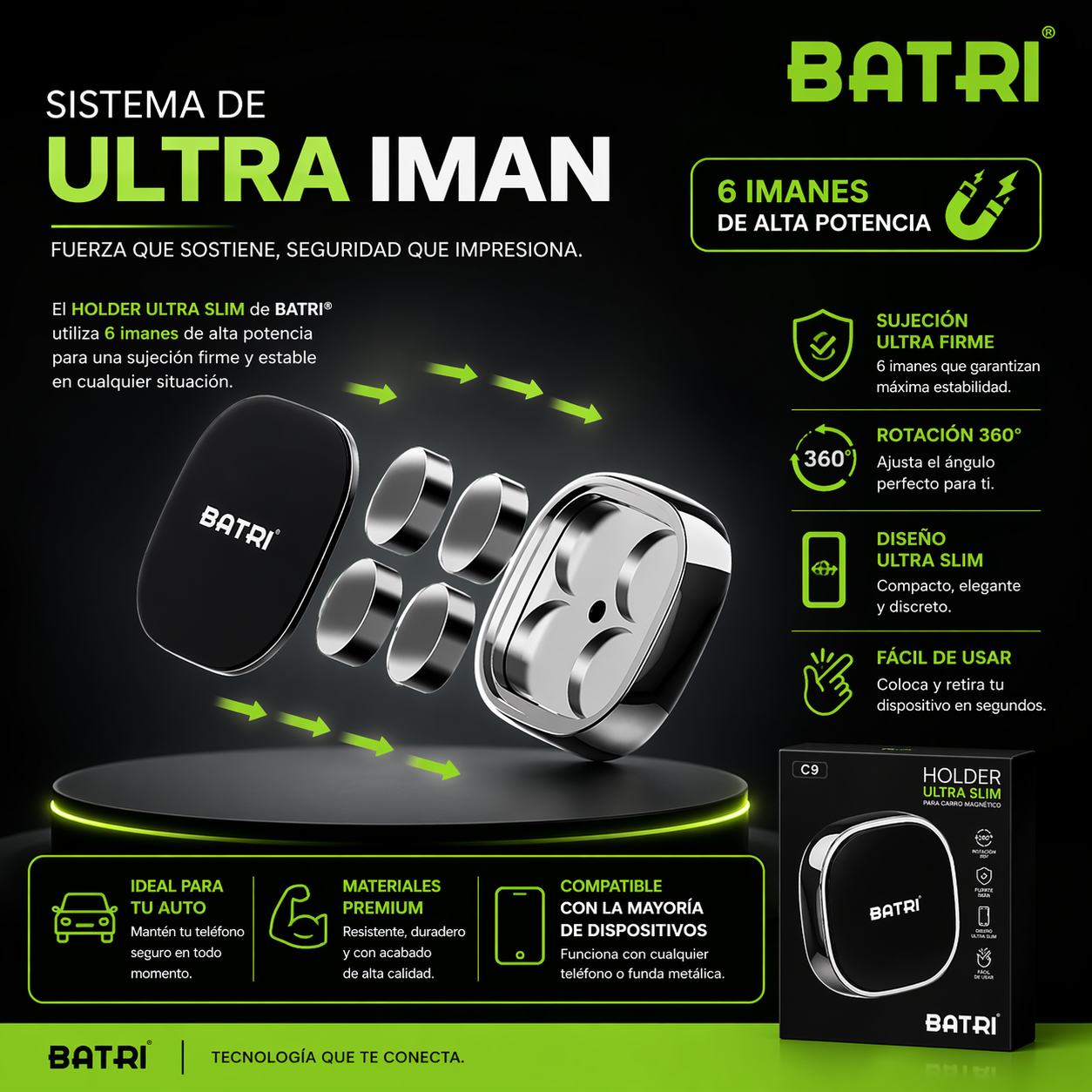 HOLDER CON ULTRA IMÁN 🧲📱
